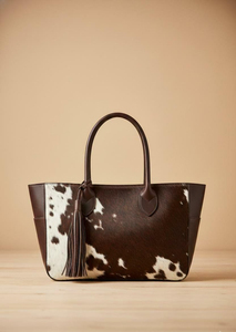 Cowhide <b>Tote</b> <b>Bag</b> <b>With</b> Tassel Genuine Leather Bohemian Style Women's Shoulder <b>Bag</b> All Seasons Daily Use - Product Image 2