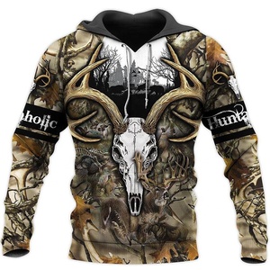 Sudadera con Capucha de Camuflaje para Caza de Ciervos, Diseño Casual con Impresión 3D por Sublimación, para Hombre y Mujer, con Forro Polar 100% Algodón - Product Image 1