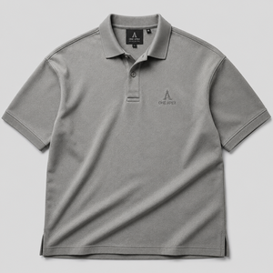 Polo Premium Oversize para Hombre, Color Gris Carbón, Algodón Piqué, Hombros Caídos, Ropa Urbana de Lujo, Fabricación OEM/ODM - Product Image 5