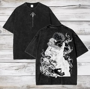 เสื้อยืดผู้ชายคอวีทรงปกติแบบวินเทจลายกราฟิกสตรีทแวร์  ไซส์พลัส  ผ้าทอเป็นมิตรกับสิ่งแวดล้อม  แบบย้อมสีเอซิดวอช - Product Image 5