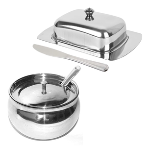 Boîte à beurre en acier inoxydable pour table, avec couvercle, design simple et élégant, idéale pour la cuisine et la table de petit-déjeuner - Product Image 4