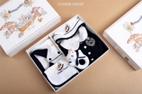 Nouvel Ensemble Cadeau 7 Pièces pour Bébé Garçon Nouveau-né, Vêtements 100 % Coton Comprenant Combinaison, Chapeau, Bavoir, Chaussettes, Jouet et Broderie Cheval