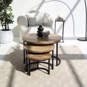 Mesa de Centro Vandana Astra Nimbus de Madera de Mango para Interiores de Sala de Estar Moderna - Product Image 3