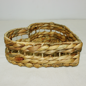Panier de rangement en jacinthe d'eau naturelle tressé à la main, écologique, moderne, en forme de cœur, décoratif pour bureau, ouvert, vente en gros - Product Image 5