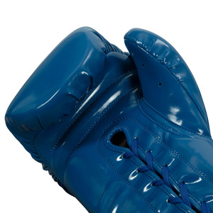 Gants de boxe professionnels en cuir PU brillant personnalisés moule à main avec logo personnalisé pour Muay Thai entraînement gants d'arts martiaux en dentelle - Product Image 6