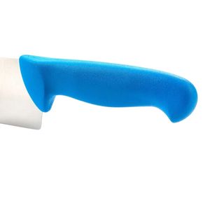 Couteaux de cuisine à manche bleu avec lame large argentée, poignée ergonomique confortable, protection des doigts pour les repas quotidiens - Product Image 6