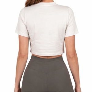 Haut court vintage d'été pour femme, manches courtes, coupe ajustée, décontracté, en coton et polyester, couleur unie, compressé, séchage rapide, respirant - Product Image 3