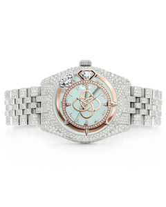 Reloj de Lujo con Diamantes Moissanite, Personalizable con Logotipo OEM ODM, para Hombre, con Incrustaciones Completas de Piedras VVS, Correa de Acero Inoxidable - Product Image 1