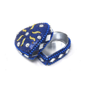 Lac Glitter Pill Box Handmade Portable <b>Boxes</b> Beaded & Mirror Work Orgnagizer Beaded Trinket Box on Cheap Price - Product Image 6