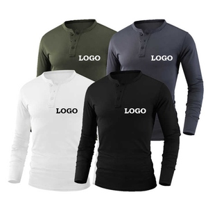 เสื้อยืดคอกว้างแขนยาวทรงปกติสำหรับผู้ชาย ผ้าฝ้าย 100% เหมาะสำหรับออกกำลังกาย เล่นกีฬา สวมใส่สบาย เป็นมิตรกับสิ่งแวดล้อม ระบายอากาศได้ดี น้ำหนัก 220 กรัม ดีไซน์ล่าสุด - Product Image 1
