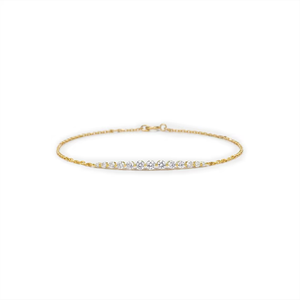 กำไลข้อมือแบบ Graduated Station ทองคำ 14K สีเหลือง VS1-VVS เพชร HPHT 0.30 กะรัต กำไลเพชรทรงแท่ง เพชรแล็บ สไตล์มินิมอล เครื่องประดับสำหรับใช้ในชีวิตประจำวัน - Product Image 2