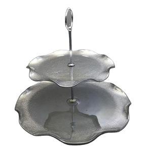 Bandejas para servir magdalenas de acero inoxidable, artesanías hechas a mano, 2 niveles, elegante soporte para pasteles, frutas, Brownie, caramelo, Chocolate, exhibición, soporte para pasteles - Product Image 6