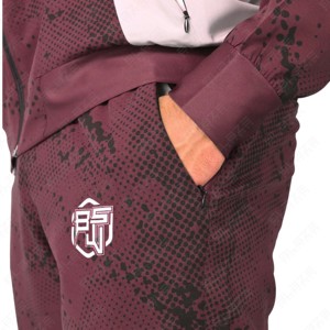 ชุดวิ่งออกกำลังกายผ้าฟลีซ100% มีฮู้ดผ้าโพลีเอสเตอร์พิมพ์ลายปักโลโก้ชุดเสื้อแจ็คเก็ตกีฬาวิ่งฤดูหนาวฤดูใบไม้ผลิฤดูใบไม้ร่วง - Product Image 5