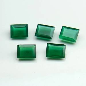 Vente en gros de pierres précieuses en onyx vert naturel de haute qualité, taillées en octogone à facettes, pierres précieuses en onyx vert calibrées pour la fabrication de bijoux - Product Image 6