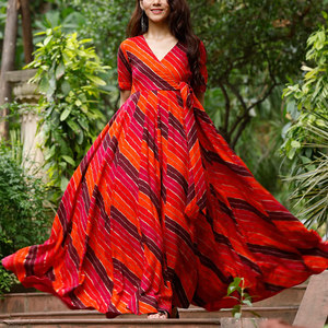 Robe imprimée pour femmes, élégante, à motifs floraux, décontractée, à manches longues, confortable, robe tendance pour tous les jours - Product Image 2