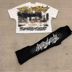 Nueva Camiseta de Alta Calidad Personalizada, Estilo Urbano, Cuello Redondo, Oversize, 100% Algodón, Corte Recto, con Estampado Gráfico para Hombre - Product Image 4