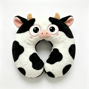 Cow print U-shaped travel <b>pillow</b>, Plush cow <b>neck</b> support <b>pillow</b>, Cute cow travel <b>pillow</b> ,Animal-shaped cow <b>neck</b> <b>pillow</b> - Product Image 3