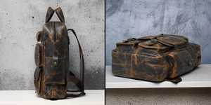 Factory Wholesale Genuine Leather Backpack <b>Men</b> Custom Logo Full Grain Leather Travel Laptop <b>Bag</b> OEM LBK-0135 - Product Image 4