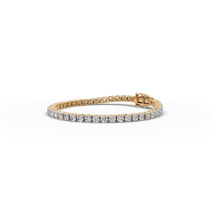 Pulsera de tenis de lujo para el día a día de 7 pulgadas en oro amarillo de 14k con 5 quilates de diamantes cultivados en laboratorio, joyería sostenible, regalo - Product Image 3