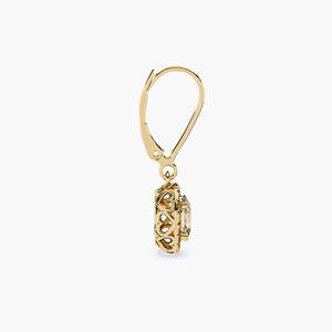 Boucles d'oreilles pendantes en or massif 14 carats avec halo ovale de diamants de laboratoire 1,60 carat au total, style filigrane vintage, cadeau idéal pour la mariée, la mère ou la femme, pour un mariage - Product Image 6