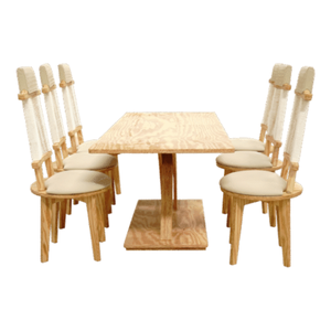 Mesa de Comedor Moderna para Exterior, de Madera Natural Ecológica e Impermeable, para Sala de Estar, con 1 Año de Garantía y Guía de Instalación en Video - Product Image 5