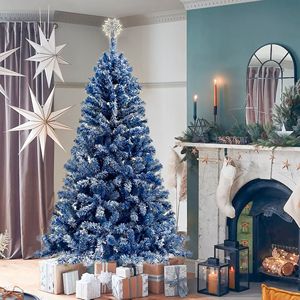 Albero di Natale Artificiale Pre-Illuminato da 180 cm con 750 Rami, Effetto Neve, per le Festività - Product Image 1