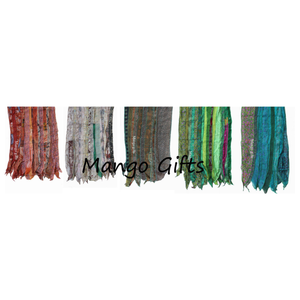Lot en gros de foulards, bandeaux et textiles vintage en soie indienne Sari Saree, patchwork, style bohème gypsy, Mango Gift, pour la mode bohème et l'art textile - Product Image 6
