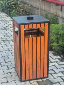 Contenedor de Almacenamiento Rectangular de Madera Ecológico de 60L, sin Tapa, con Patrón Geométrico, para Uso en Interiores/Exteriores - Product Image 3