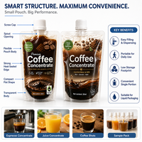 Pochette souple polyvalente de 30 ml pour café expresso, petit sachet portable à bec verseur pour concentré de café