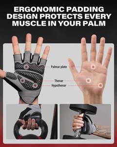 Guantes Deportivos de Medio Dedo de Alta Calidad para Gimnasio, Entrenamiento, Ciclismo, Levantamiento de Pesas, con Soporte para Muñeca - Product Image 4