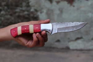 มีดสกินเนอร์เหล็กดามัสกัสทำมือสำหรับผู้ค้าส่ง - Product Image 2