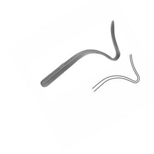 Venta al por mayor: Instrumento quirúrgico TAEGER, palanca ósea curva de 175 mm (6.78 pulgadas), punta roma de 12 mm de ancho, fabricado en acero inoxidable BM.33.2204aq - Product Image 2