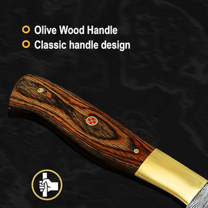 Ensemble de couteaux de chef en acier Damas de haute qualité avec étui en cuir, outils de cuisine durables pour les tâches culinaires quotidiennes - Product Image 2