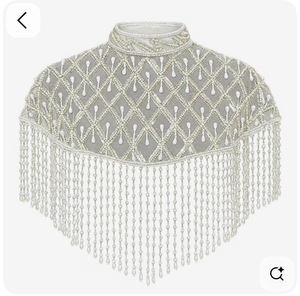 Capa de Organza de Lujo Bordada con Cuentas para Mujer, con Flecos de Perlas Florales, para Novia, Noche, Boda, Moda - Product Image 4