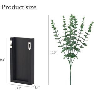 Set di 2 Vasi da Parete in Legno, Decorazione Rustica per Interni, Piante Artificiali di Eucalipto, Mensole Espositive da Parete - Product Image 4