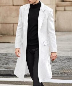 Manteau long, trench-coat surdimensionné, longueur au sol, vêtements d'extérieur chauds pour l'hiver, couleur blanche, trench-coat, manteaux en laine respirants - Product Image 3