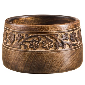 Cuencos de madera personalizados hechos a mano, cuencos de servicio pulidos de madera ecológicos para ensalada de frutas y uso en restaurantes para hoteles y catering - Product Image 1