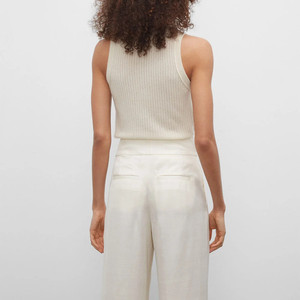 Camiseta sin mangas de punto ajustada y sencilla para mujer - Product Image 3
