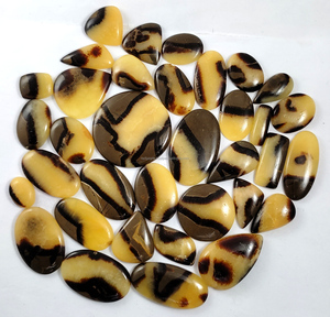 Piedras de Cristal Naturales de Septariana Amarilla al por Mayor, Gemas Cabujón de Tamaños Variados para Fabricación de Joyería - Product Image 6