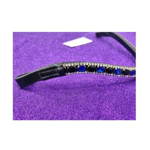 Bande de sourcils en cuir de haute qualité de 8mm pour chevaux accessoire de créateur confortable noir marron bleu noir cristal disponible cheval - Product Image 2
