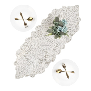 36" Glass Beaded <b>Dining</b> <b>Table</b> <b>Runner</b> High Quality Hand Beaded Work With Custom Floral Design Low Price <b>Runners</b> for Christmas - Product Image 1