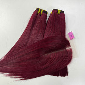 เซ็ตชุดมัดและปิดผมคนแท้แบบตรงลายลูกไม้สีไวน์คุณภาพสูง - Product Image 5