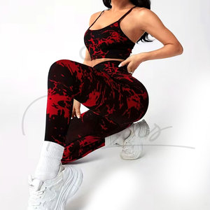 Wholesale Customized Yoga Sets Top Quality Women's Sportswear 100% Polyester Fitness Gym Wear Women Sets Yoga Set - Product Image 4