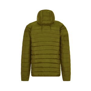 Veste matelassée à capuche pour homme, vert olive, coupe-vent, fermeture éclair, vêtement d'hiver décontracté, coupe régulière, col montant, couleur unie - Product Image 4