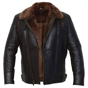Long Sleeves High Quality Zipper Pockets Fur Style PU Leather <b>Jackets</b> For <b>Men's</b> Sports Wearing Leather <b>Jacket</b> - Product Image 1