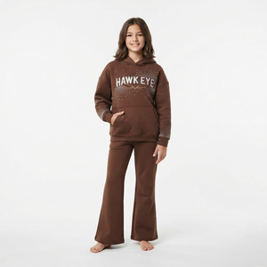 Custom Logo Kids <b>Hoodie</b> And Pants Set Rhinestone Work Streetwear Tracksuit Fashion Clothing Wholesale OEM ODM Factory - Product Image 3