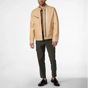 แจ็คเก็ตหนังแฟชั่นลำลองคุณภาพดีสำหรับผู้ชาย แจ็คเก็ตหนังผู้ชายสำหรับฤดูหนาว แจ็คเก็ตหนังแบบตั้งปก ปี 2026 - Product Image 4