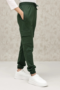 Pantalones Deportivos Cargo Verde Oscuro para Hombre, Cintura Elástica, Bolsillos Laterales, Transpirables, para Otoño - Product Image 5
