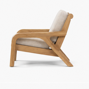 Sillón de Exterior Moderno de Madera de Teca Sólida con Cojines, Muebles de Lujo para Piscina, Patio, Resort, Villa y Hotel - Product Image 2