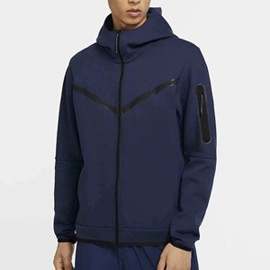 Sudadera con Capucha Personalizada con Logotipo, Sudadera Informal con Cierre para Hombre, Color Sólido, Resistente al Viento, Deportiva, de Poliéster Tejido, Corte Regular - Product Image 1